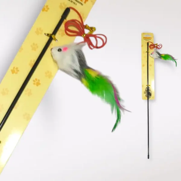 Juguete Caña para Gato con Ratón