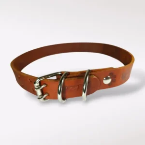 Collar de piel artesanal XXL doble gancho Ozní