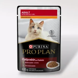 Pro Plan Optibrebio Pouch 85g. Receta Pollo en Salsa Alimento Húmedo para Gato Adulto
