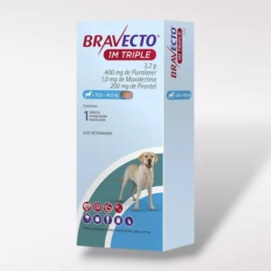 Caja de Bravecto Tableta 1M Triple 400mg para perros de 20 a 40 kg