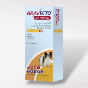 Caja de Bravecto Tableta 1M Triple 50mg para perros pequeños de 2.5 a 5 kg