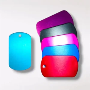 Placa de Identificación Grabable en Aluminio Anodizado, diseño ID Militar, para perro y gato.